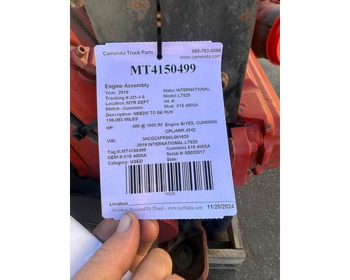 Cummins X15 400SA Engine Assembly