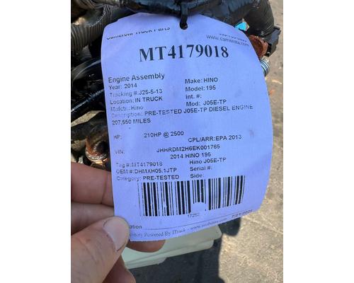 Hino J05E-TP Engine Assembly