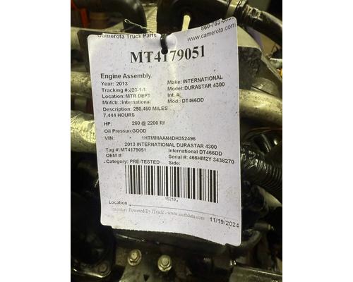 International DT466DD Engine Assembly