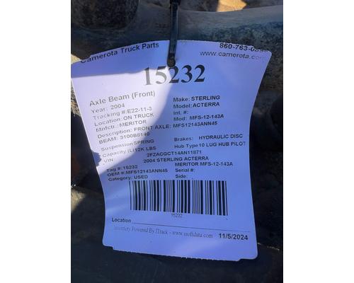 MERITOR MFS-12-143A Axle Beam (Front)