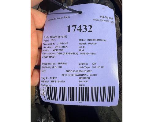 MERITOR Prostar Axle Beam (Front)