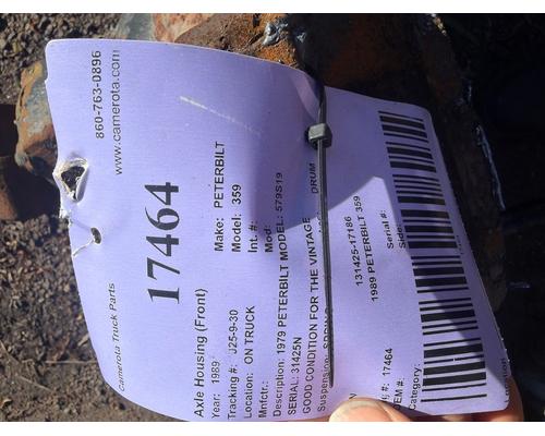 PETERBILT 359 Axle Housing (Front)