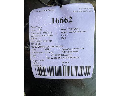 WHITEGMC AUTOCAR ACL64 Fuel Tank