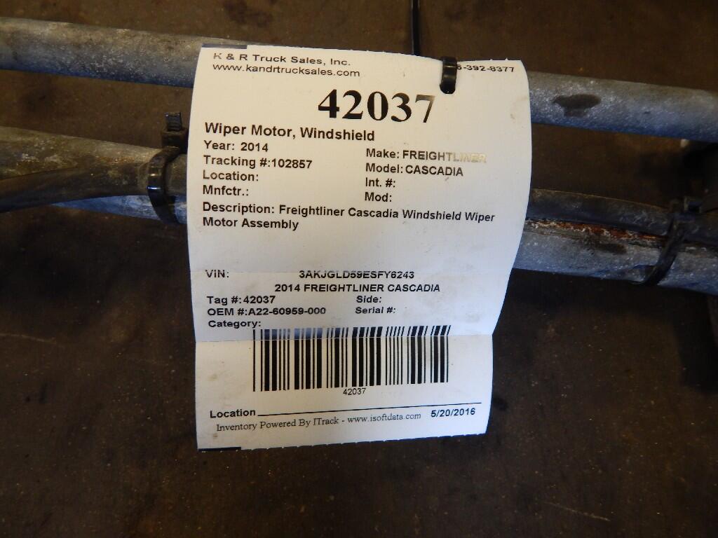 FREIGHTLINER CASCADIA Wiper Motor, Windshield OEM A2260959000 in Holland, MI 42037