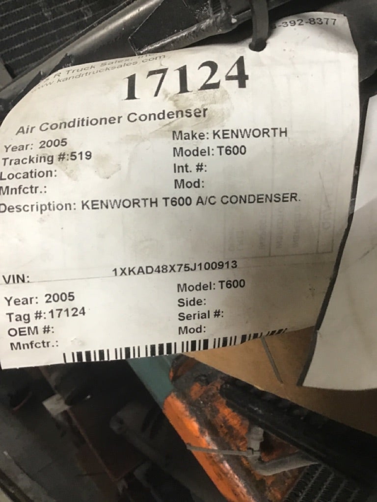 Condenseur De Climatisation (A/C Condenser) Pour Kenworth T600 T800 W900 - Référence KAC, Garantie 5 Ans