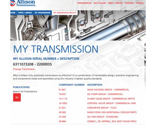 allison at545 transmission parts breakdown