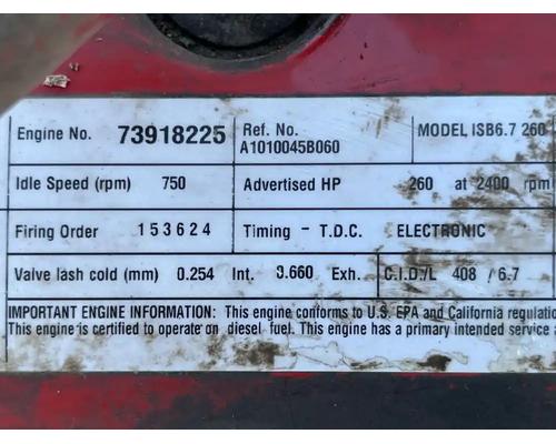  Cummins ISB Engine Assembly #