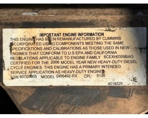  Cummins ISB Engine Assembly #