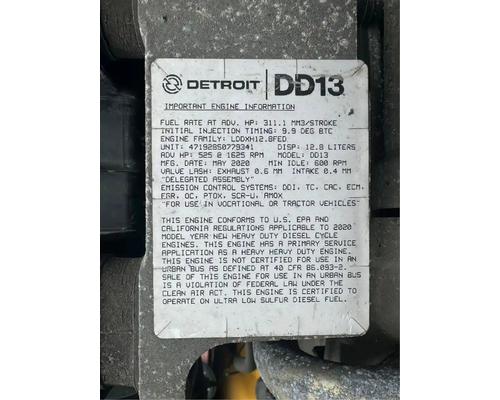  Detroit DD13 Engine Assembly #