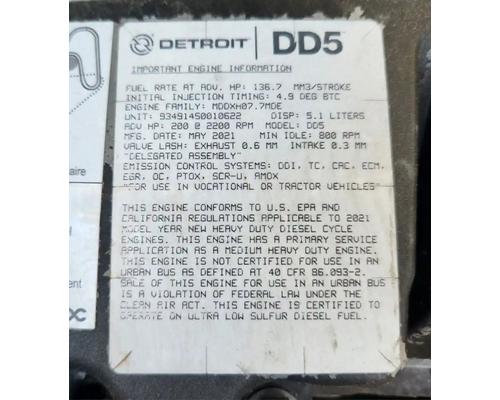  Detroit DD5 Engine Assembly #