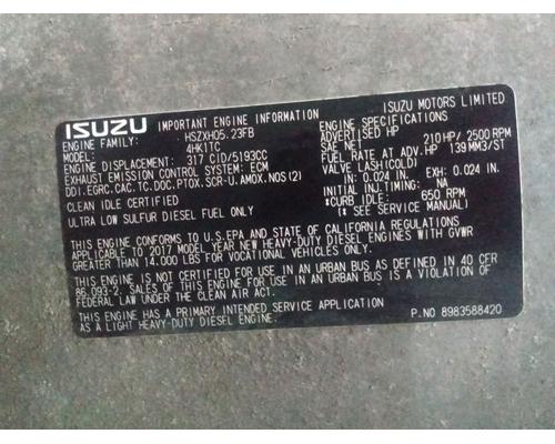  Isuzu 4HK1-TC Engine Assembly #