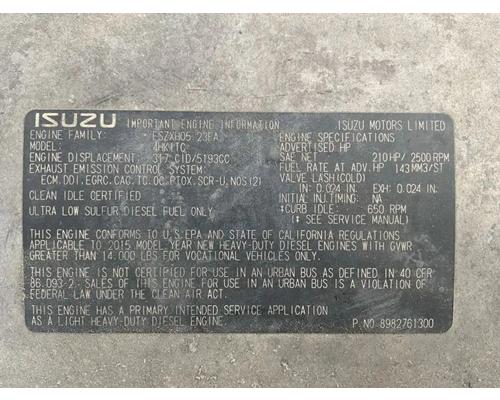  Isuzu 4HK1-TC Engine Assembly #