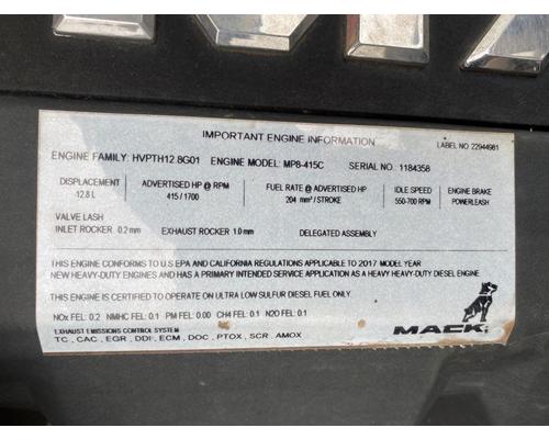  Mack MP8 Engine Assembly #