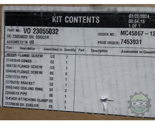 Engine Oil Cooler For Sale by Dex Heavy Duty Parts, LLC  