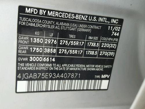 MERCEDES-BENZ MERCEDES ML-CLASS