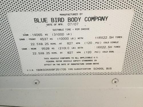 BLUE BIRD ALL AMERICAN FE