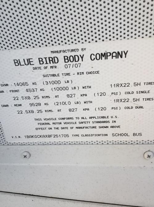 BLUE BIRD ALL AMERICAN FE